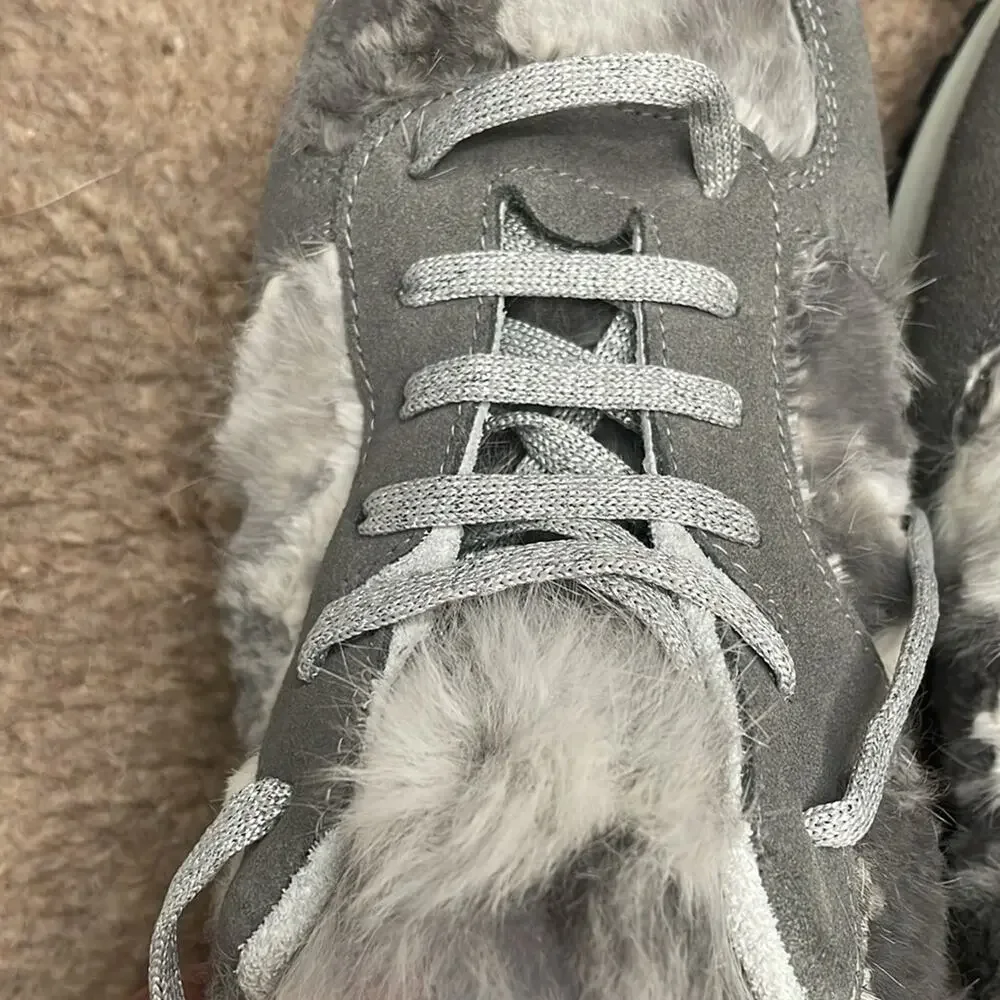 La Montelliana M65 Rabbit Fur Sneakers Gray Size‎ 42 New Retails $660